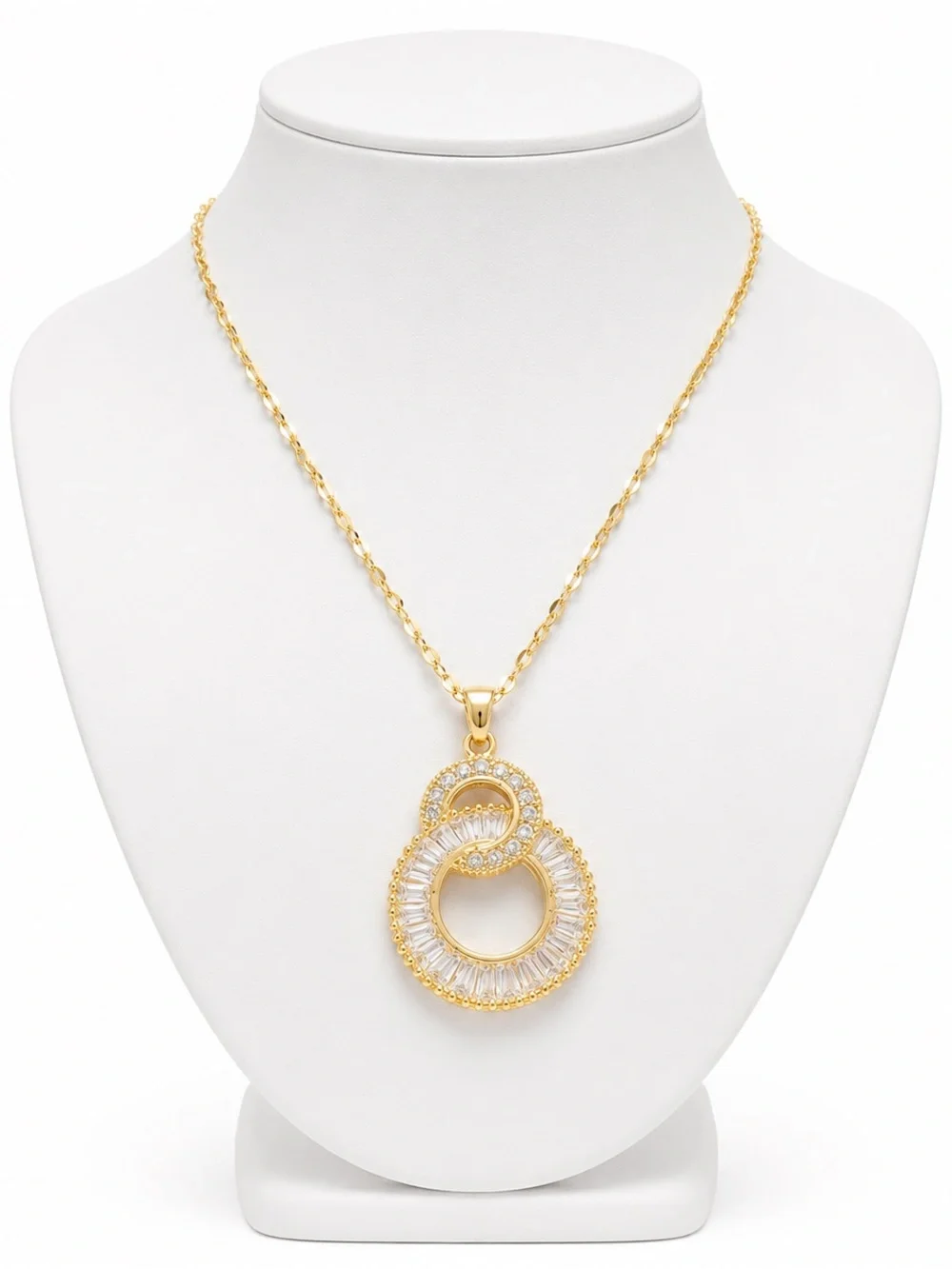 Gold-Tone Interlocking Circle Pendant Necklace - Women's Jewelry